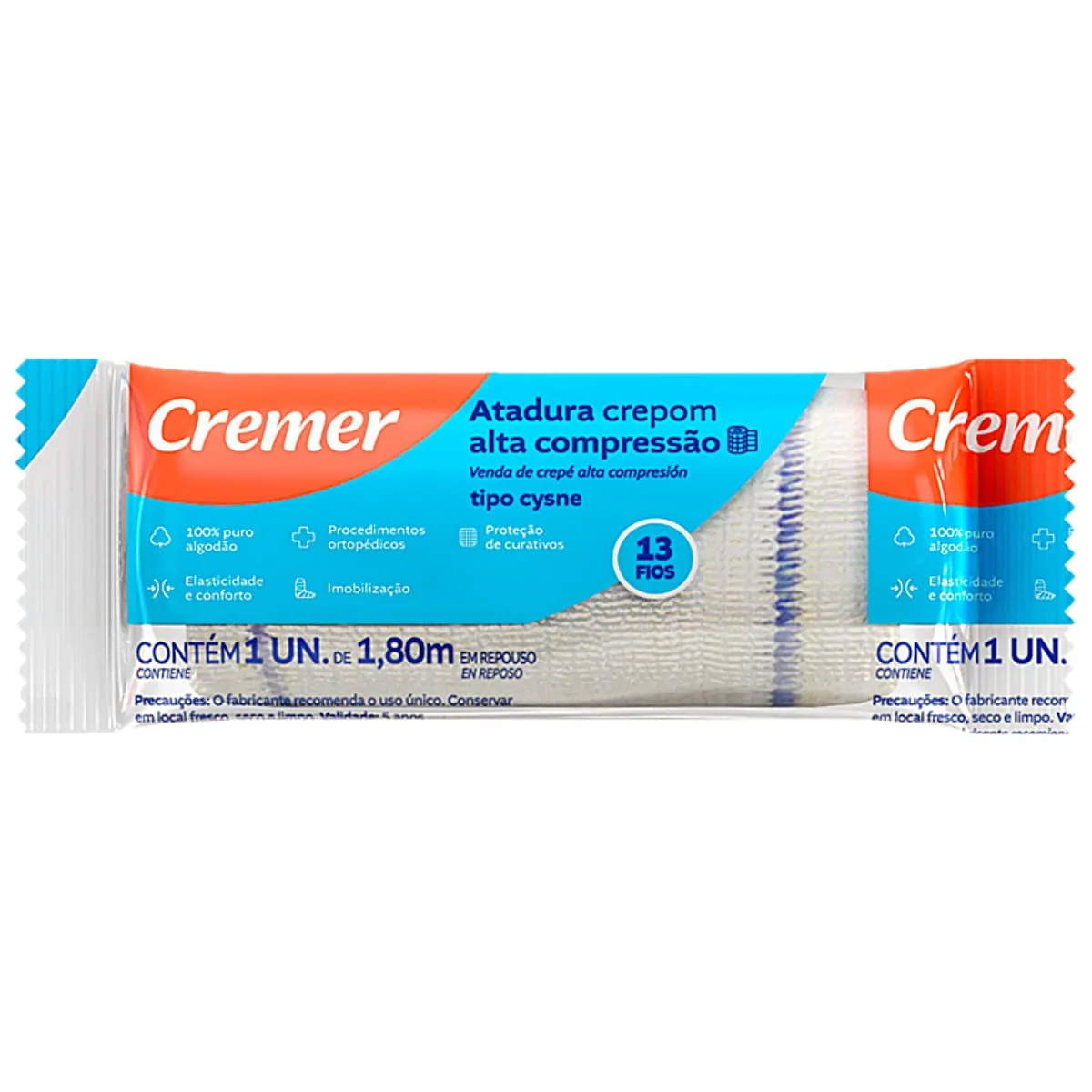 Atadura Crepom Cremer Cysne 12cm x 1,8m 6 unidades