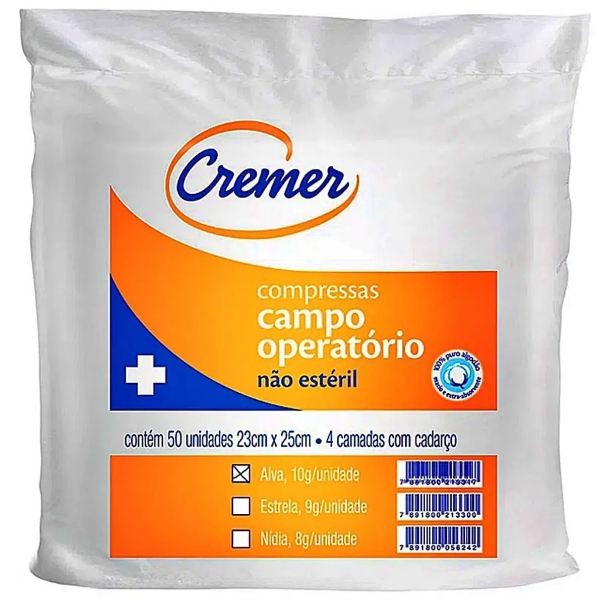 Campo Operatório Cremer com cadarço 23X25cm - 50 unidades