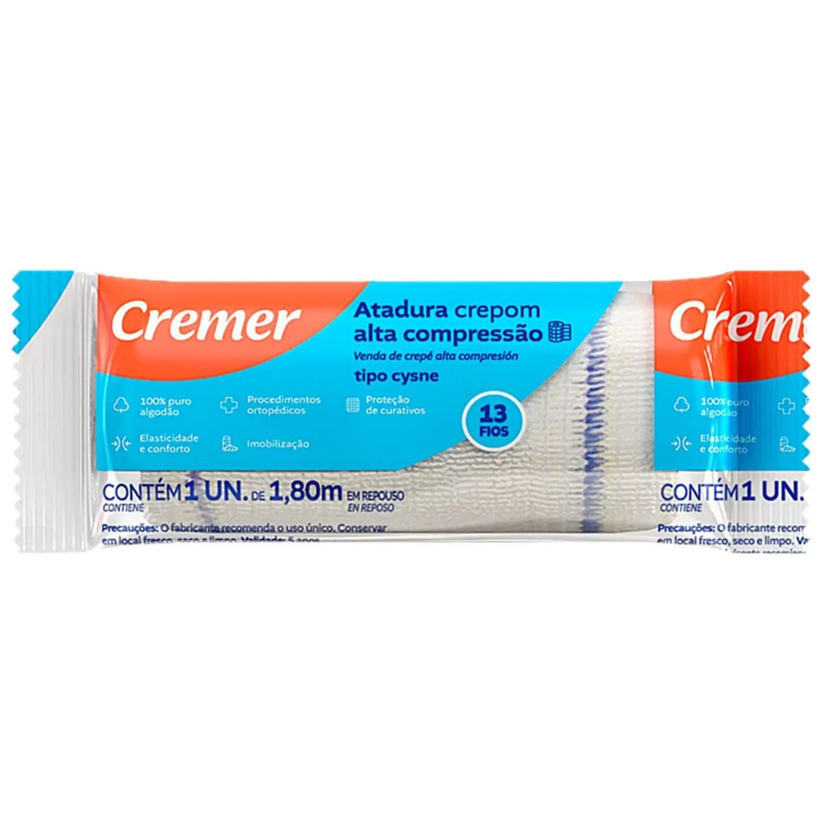 Atadura de Crepom Tipo Cysne 13 Fios Cremer - 30cm x 1,80m