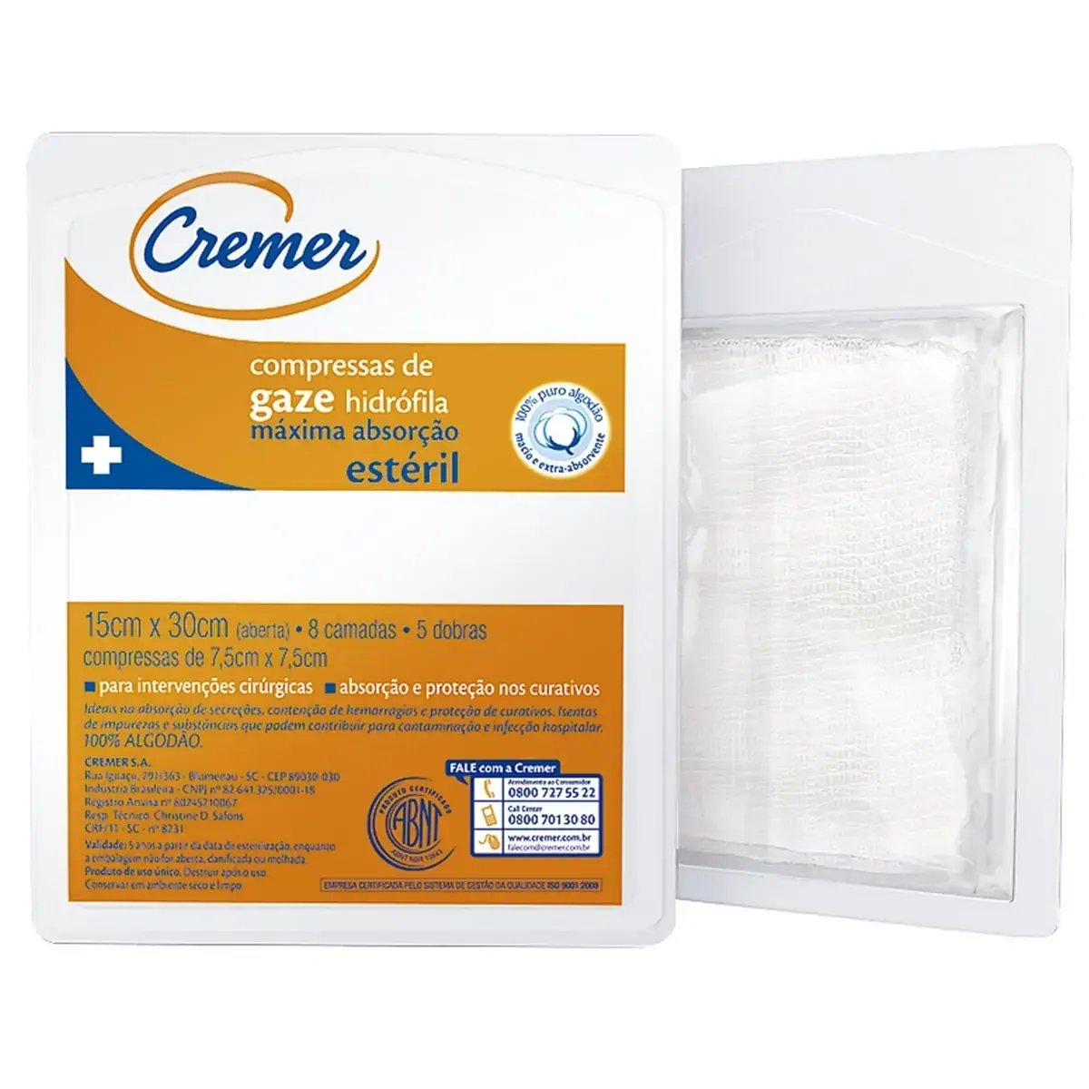 Cremer Compressa Atadura Gaze Esteril 10 Unidades