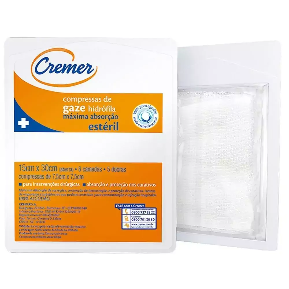 Compressa de Gaze Cremer Estéril  5 Unidades