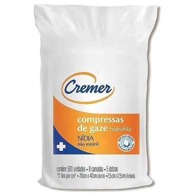 Compressa de Gaze Cremer Max 11 Fios 10 Compressas