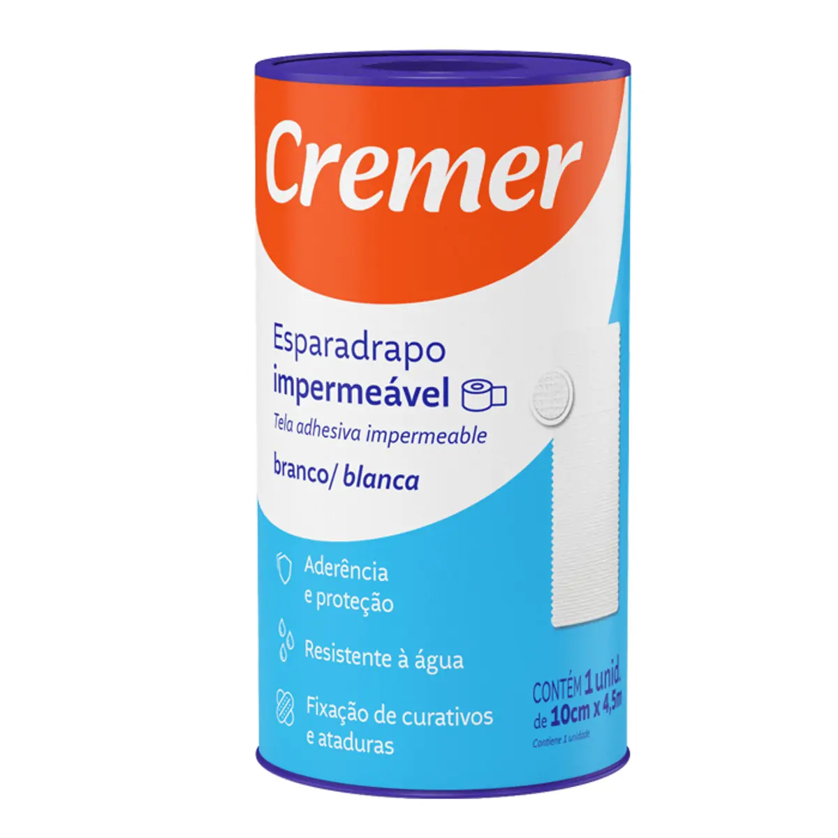 Esparadrapo Impermeável Branco Cremer 10cm X 4,5m