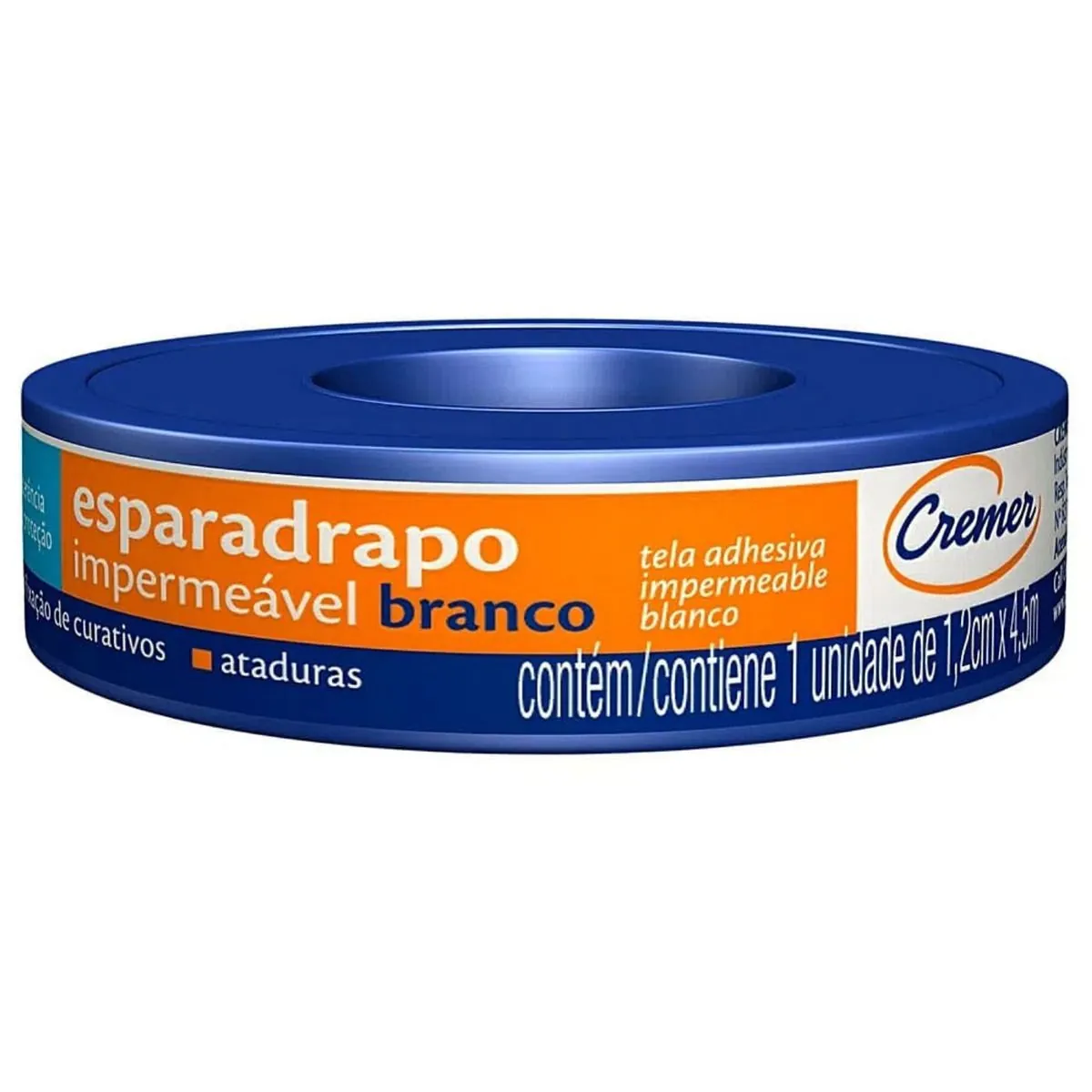 Esparadrapo Impermeável Branco Cremer 1,2cm X 4,5m