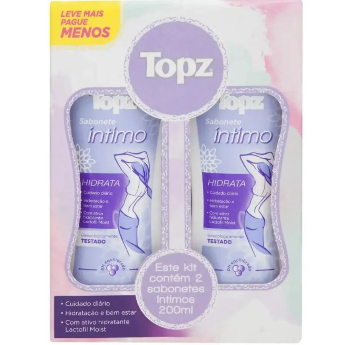 Pack Sabonete Líquido íntimo Topz 2 Unidades 200ml Cada Leve Mais Pague Menos