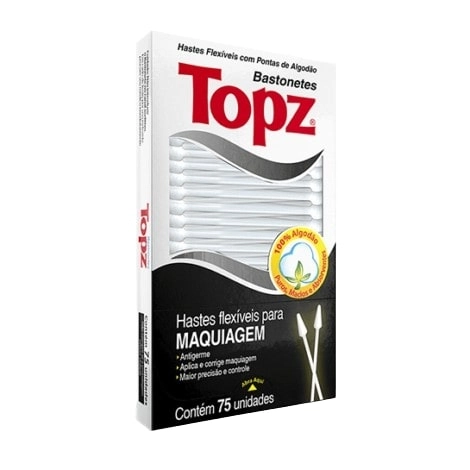 Hastes Flexíveis Para Maquiagem Topz Caixa 75 Unidades