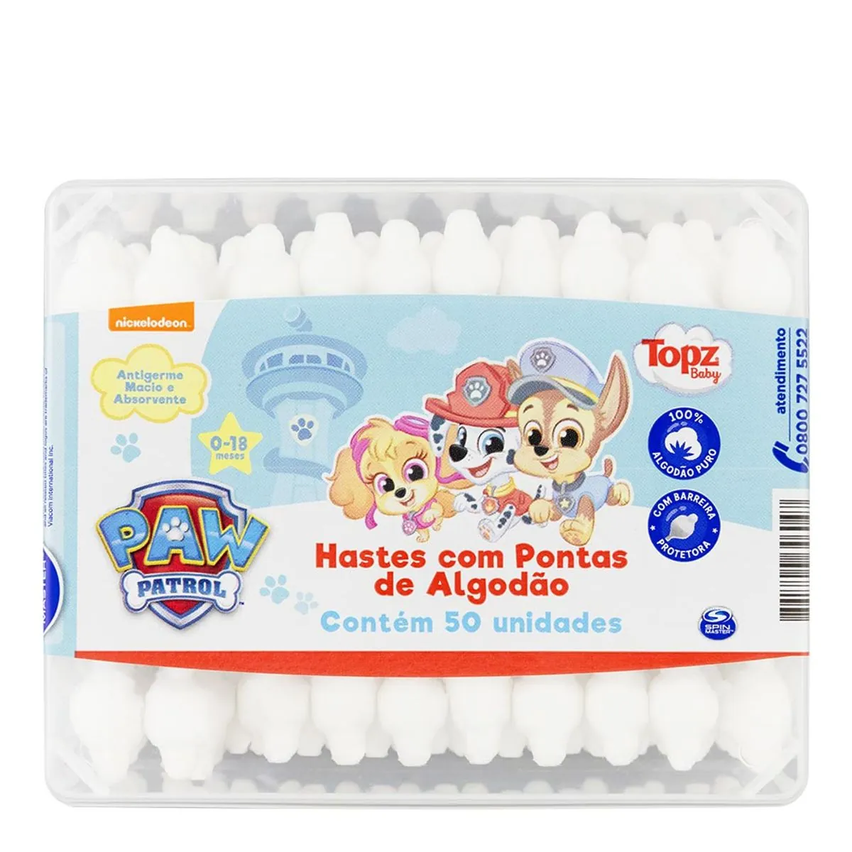 Hastes Flexíveis Paw Patrol Topz Baby Pote 50 Unidades