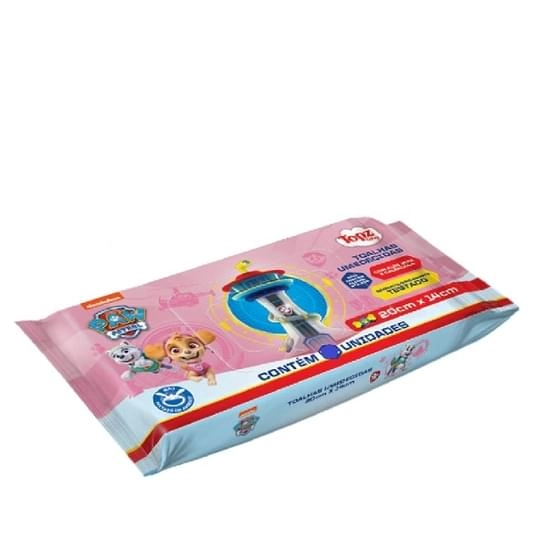Toalha Umed Patrulha Skye Topz Baby 50un Creme