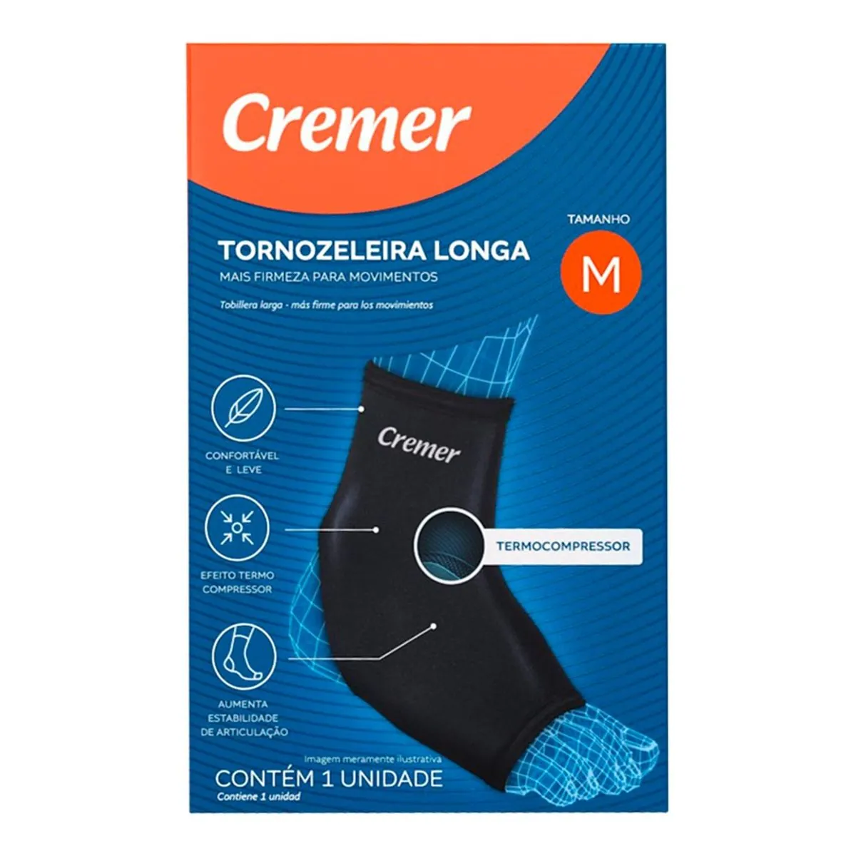 Tornozeleira Longa Preta Cremer M