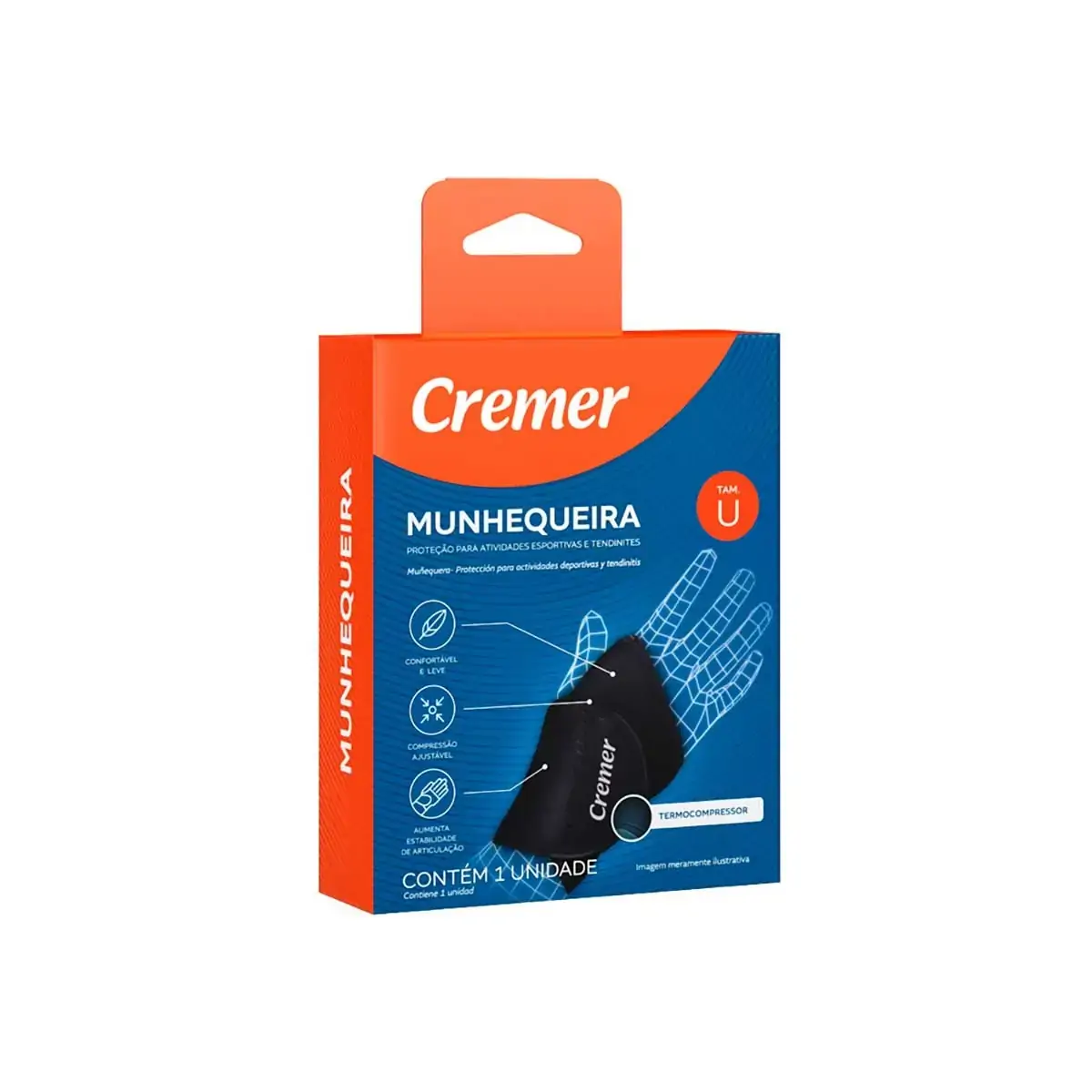 Munhequeira Ajustável Preta Cremer Tamanho U