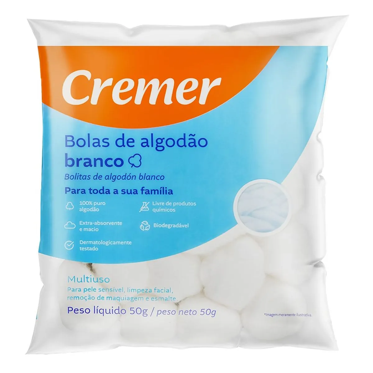 Algodão Em Bolas Cremer Pacote 50g