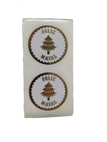 Etiq Feliz Natal Ouro C/50un Ref 1001
