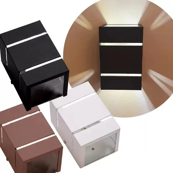 Kit 2 Unidades Arandela 2 Fachos E Frisos Externa E Interna Muro Branco