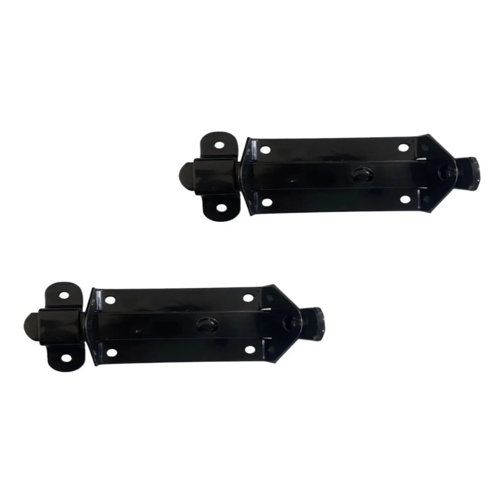 Kit 2 Trinco Fecho Chato Portão Porta Cadeado 9x3cm N2 Preto