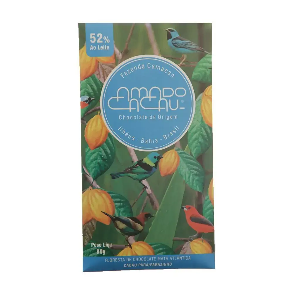 Barra Choc 52 Leite 80g Amado Cacau