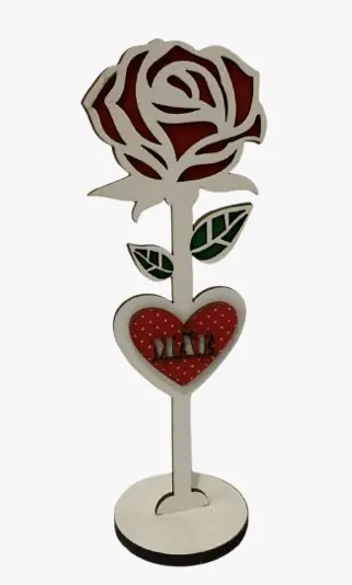 Rosa Decorativa Mdf Maes 5775 Pense
