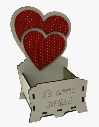 Caixa Decoracao Coracoes Mdf 5776 Pense