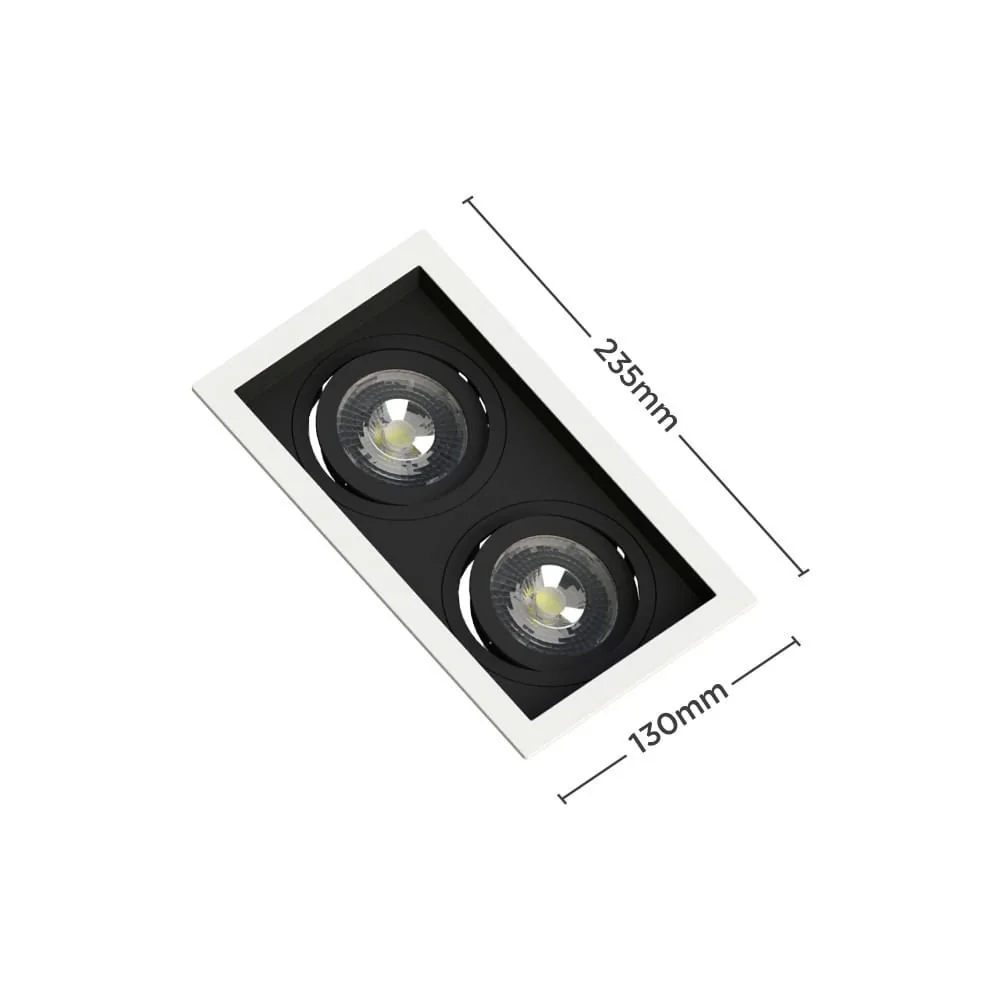 10 Spots De Embutir Recuado Save Energy Para 2 Lâmpadas Par 20 E27 Bivolt Branco/preto