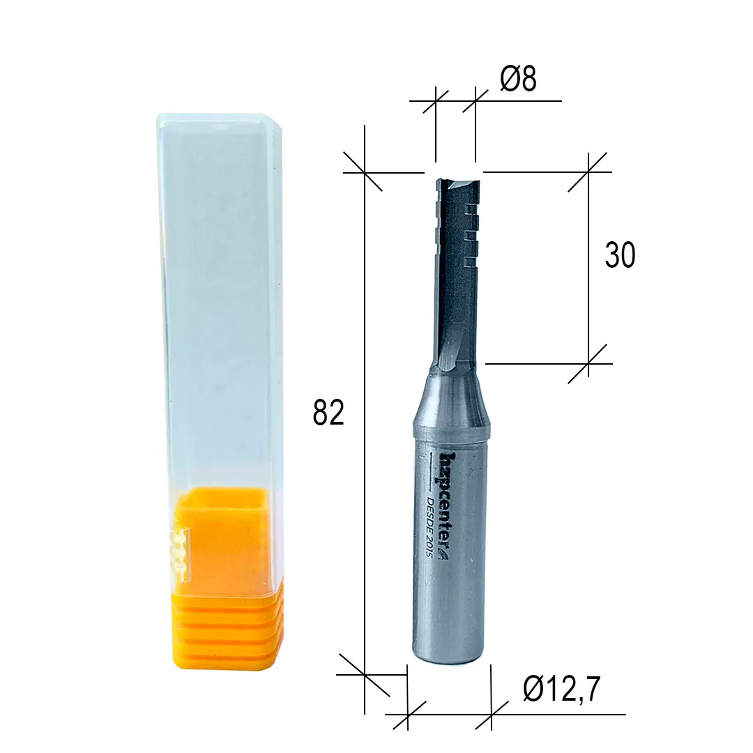 Fresa Router Cnc Corte Ø8 X Ac 30mm X Hø12,7mm X 3 Cortes