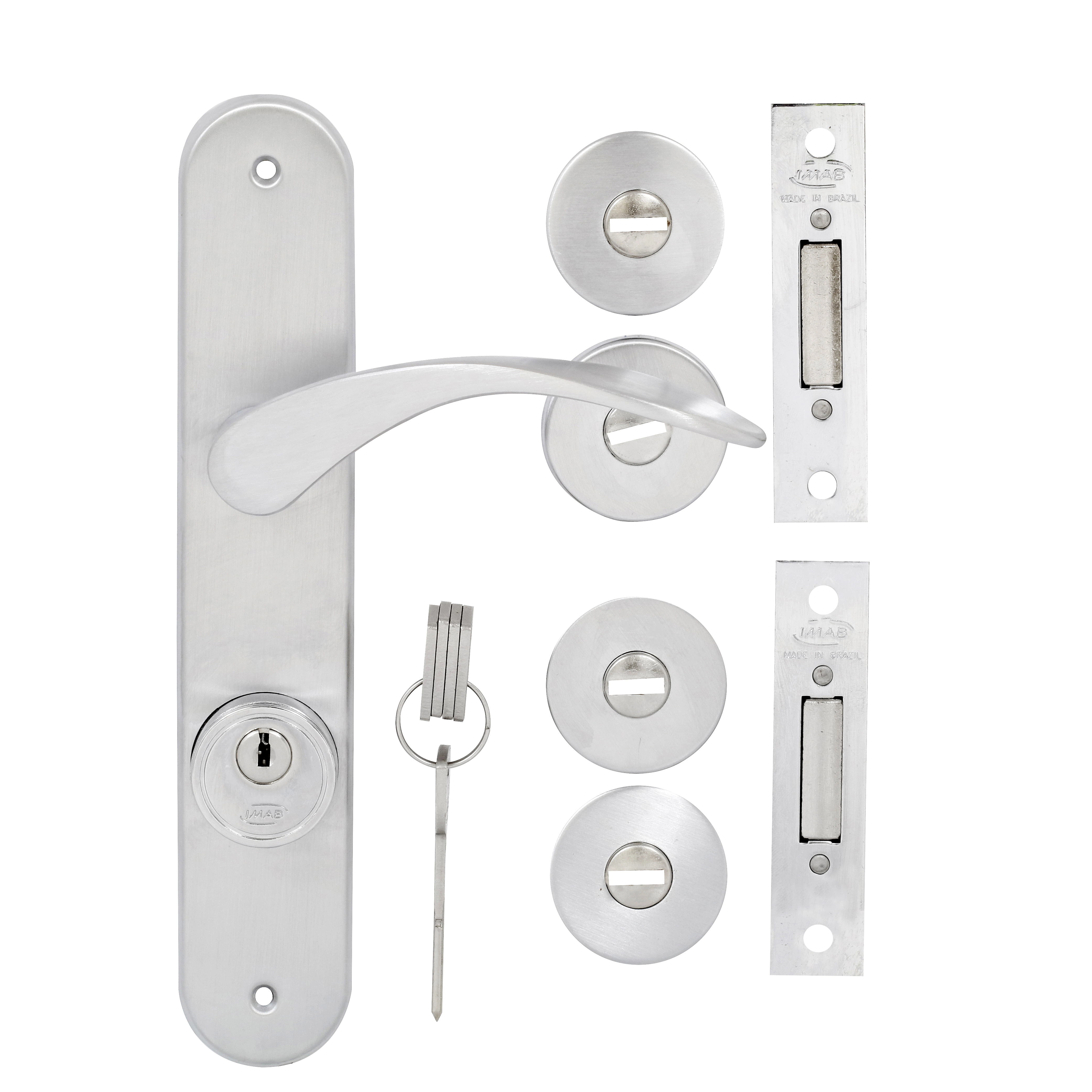 Fechadura para Porta de Entrada Acetinado 55mm Multiponto Trio Imab