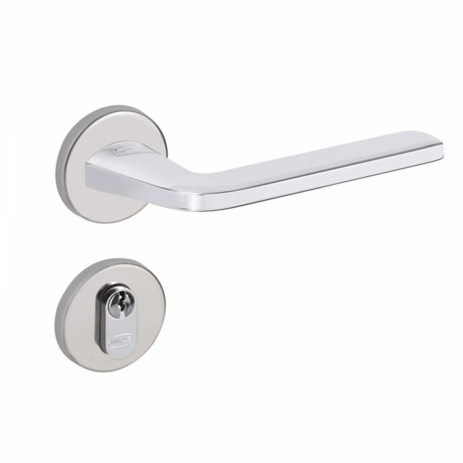 Fechadura para Porta de Entrada Cromado 40mm Comum com Roseta Flux Imab