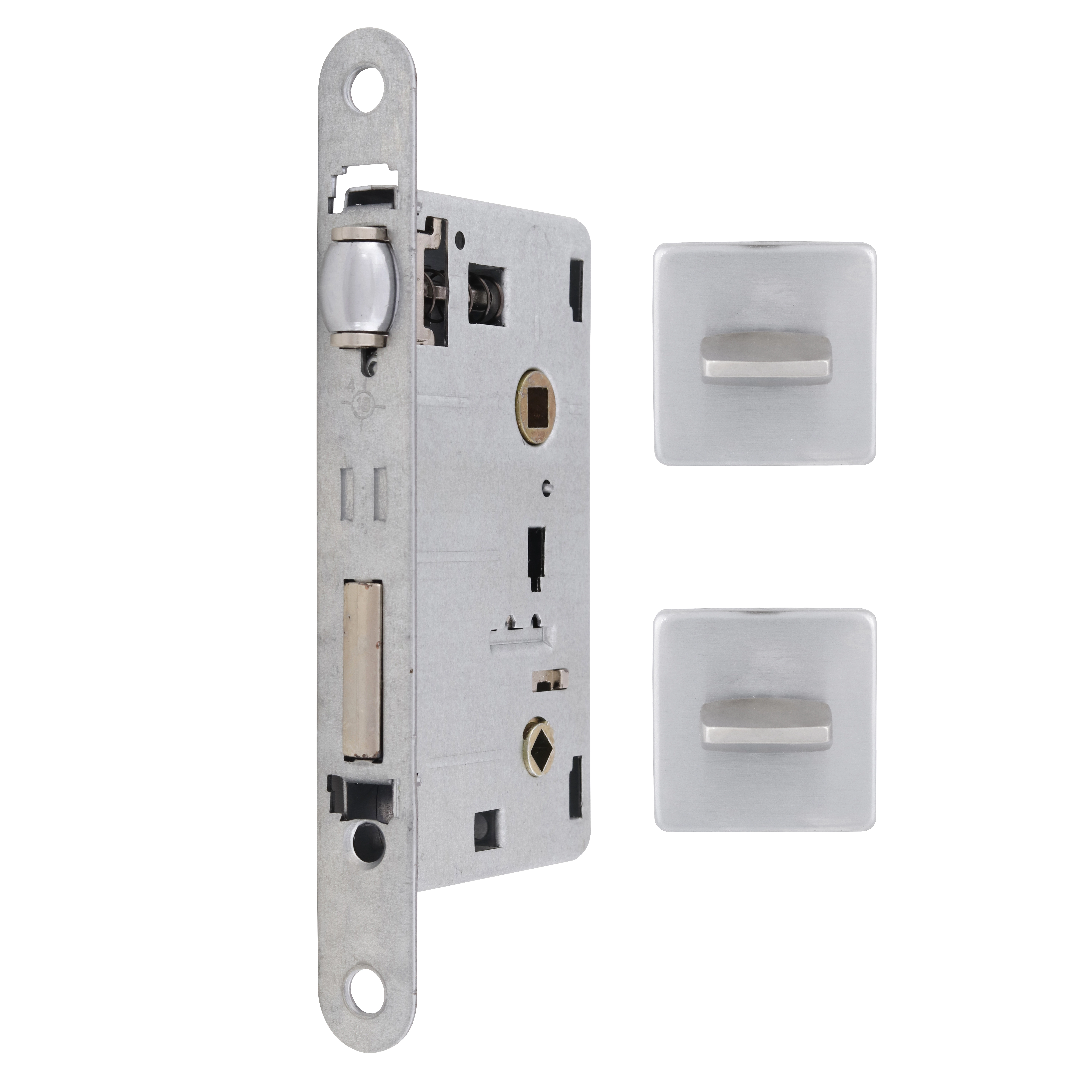 Fechadura Imab Trinco Rolete para Porta Pivotante Acetinado 55mm Chave Simples BZ1710G80