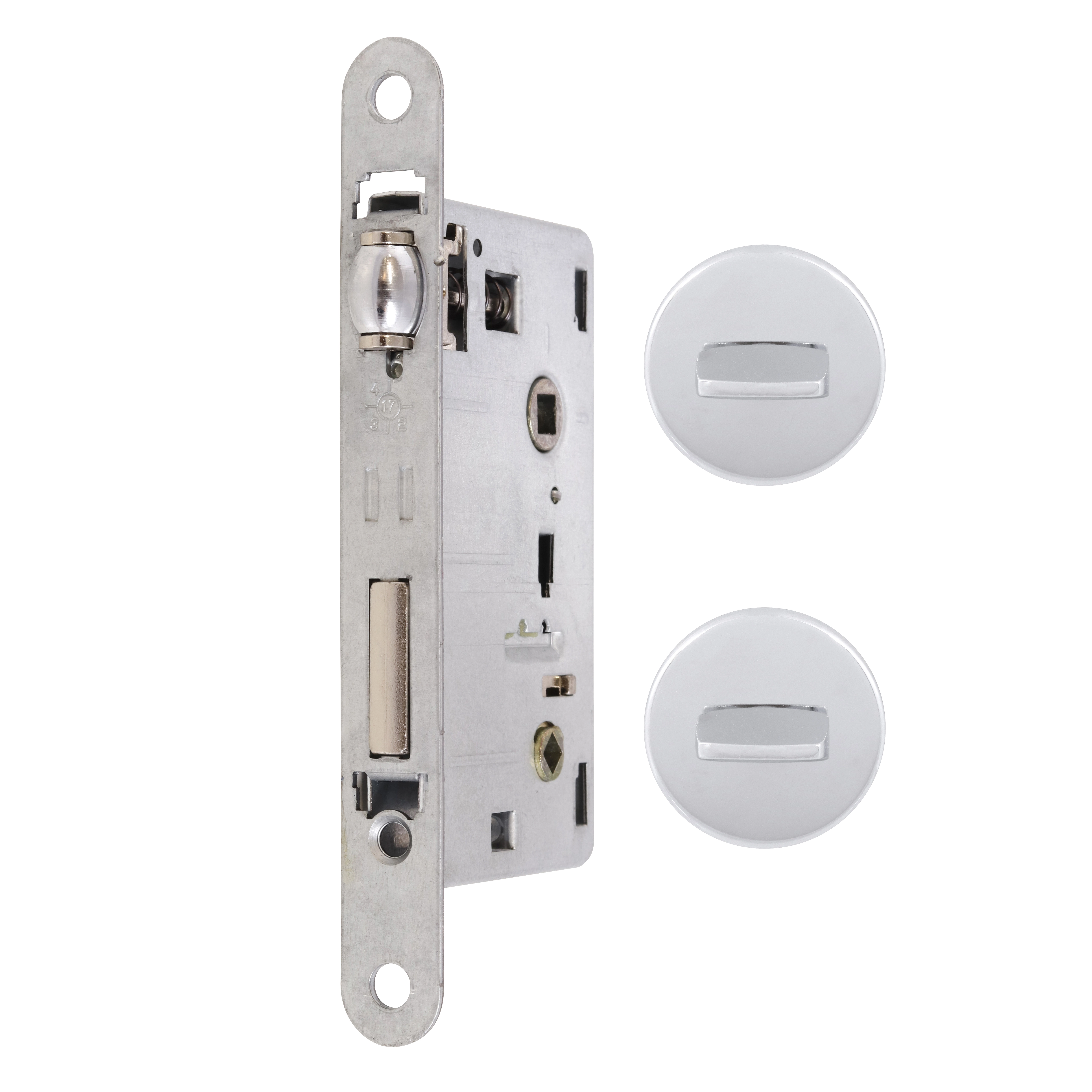 Fechadura Imab Trinco Rolete para Porta Pivotante Cromado 55mm Chave Simples BZ1710G70
