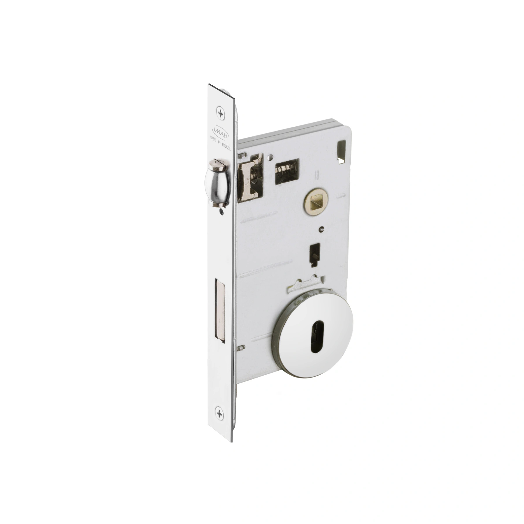 Fechadura Imab Trinco Rolete para Porta Pivotante Cromado 55mm Chave Simples IZ1710G40