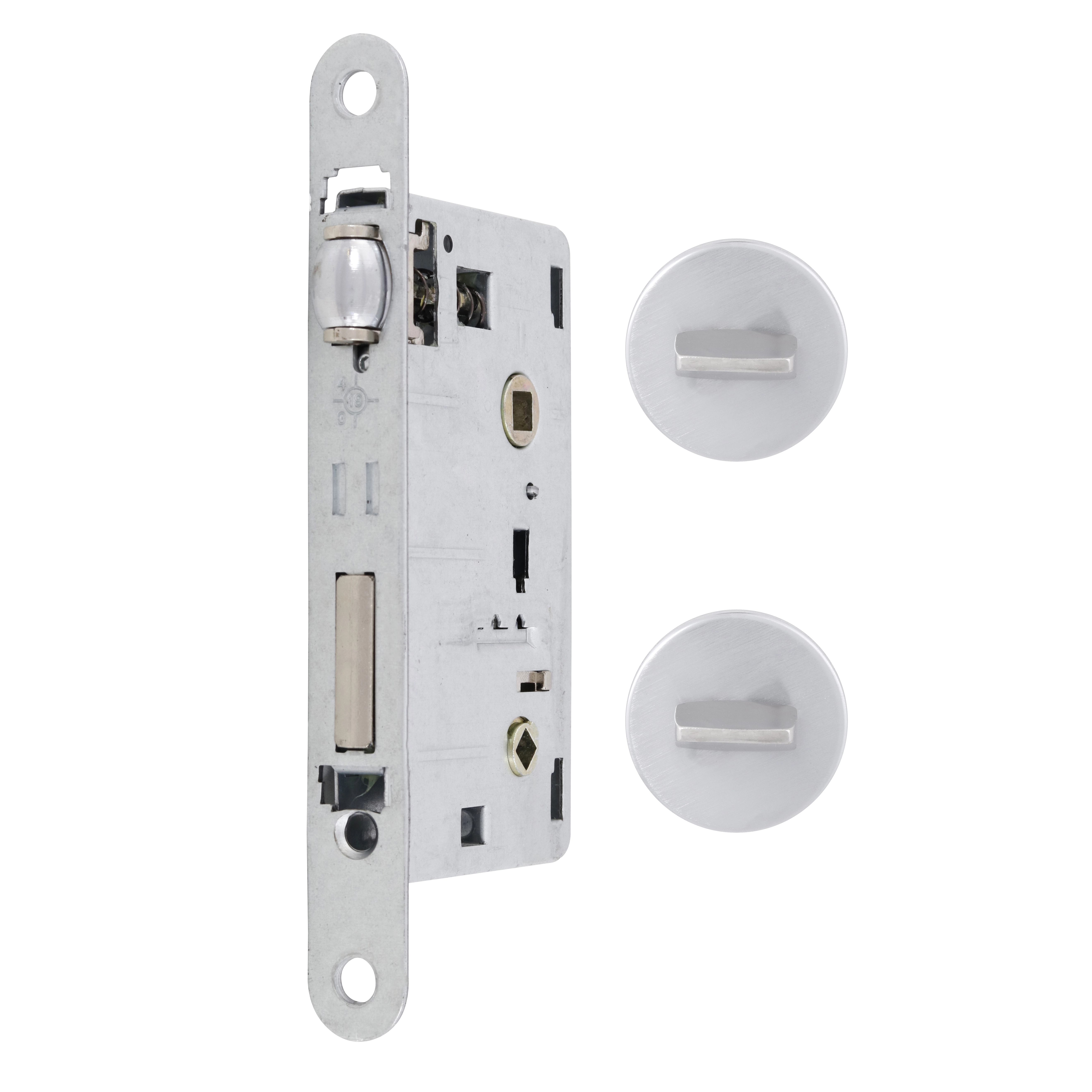 Fechadura Imab Trinco Rolete para Porta Pivotante Acetinado 55mm Chave Simples BZ1710G70