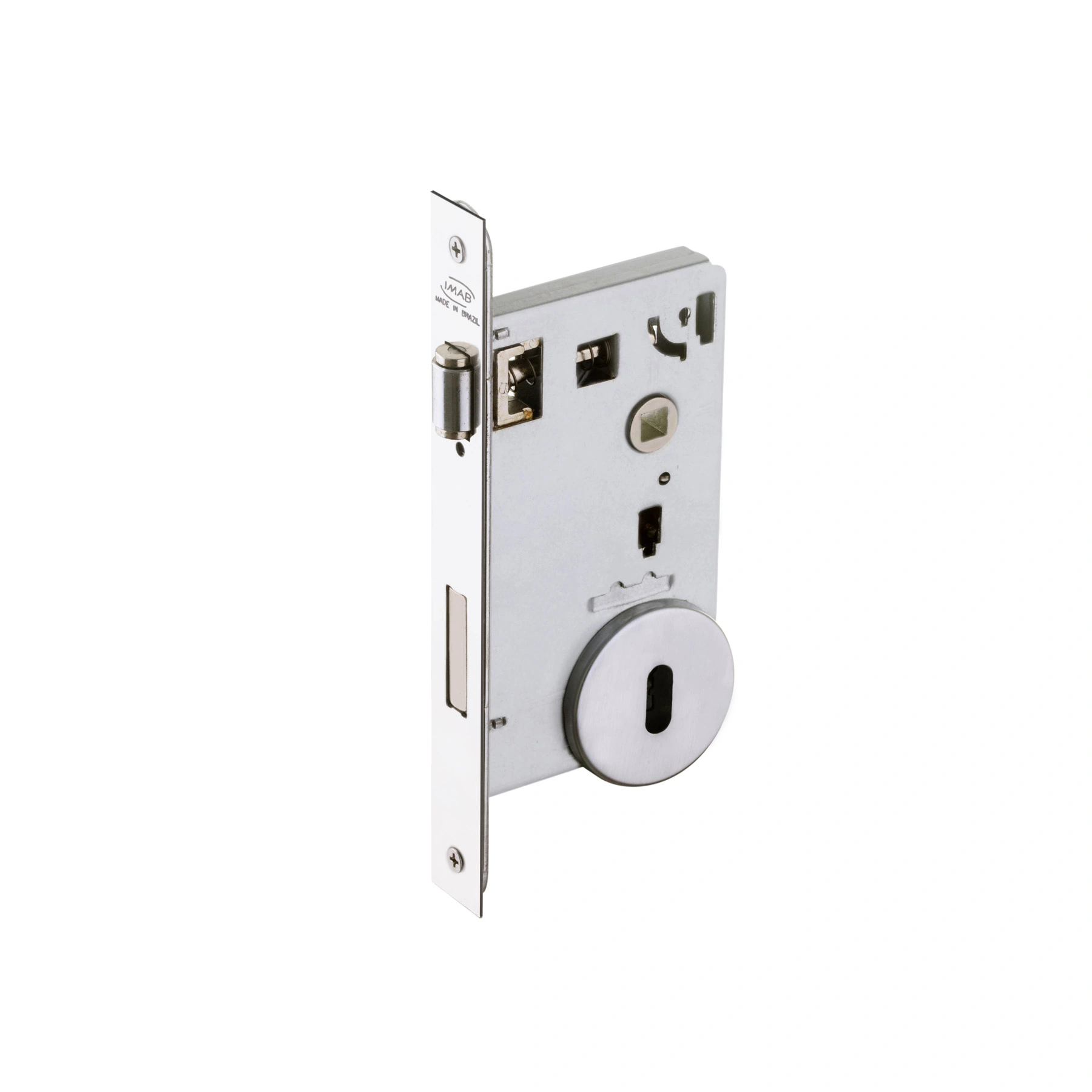 Fechadura Imab Trinco Rolete para Porta Pivotante Acetinado 55mm Chave Simples IZ1710G40