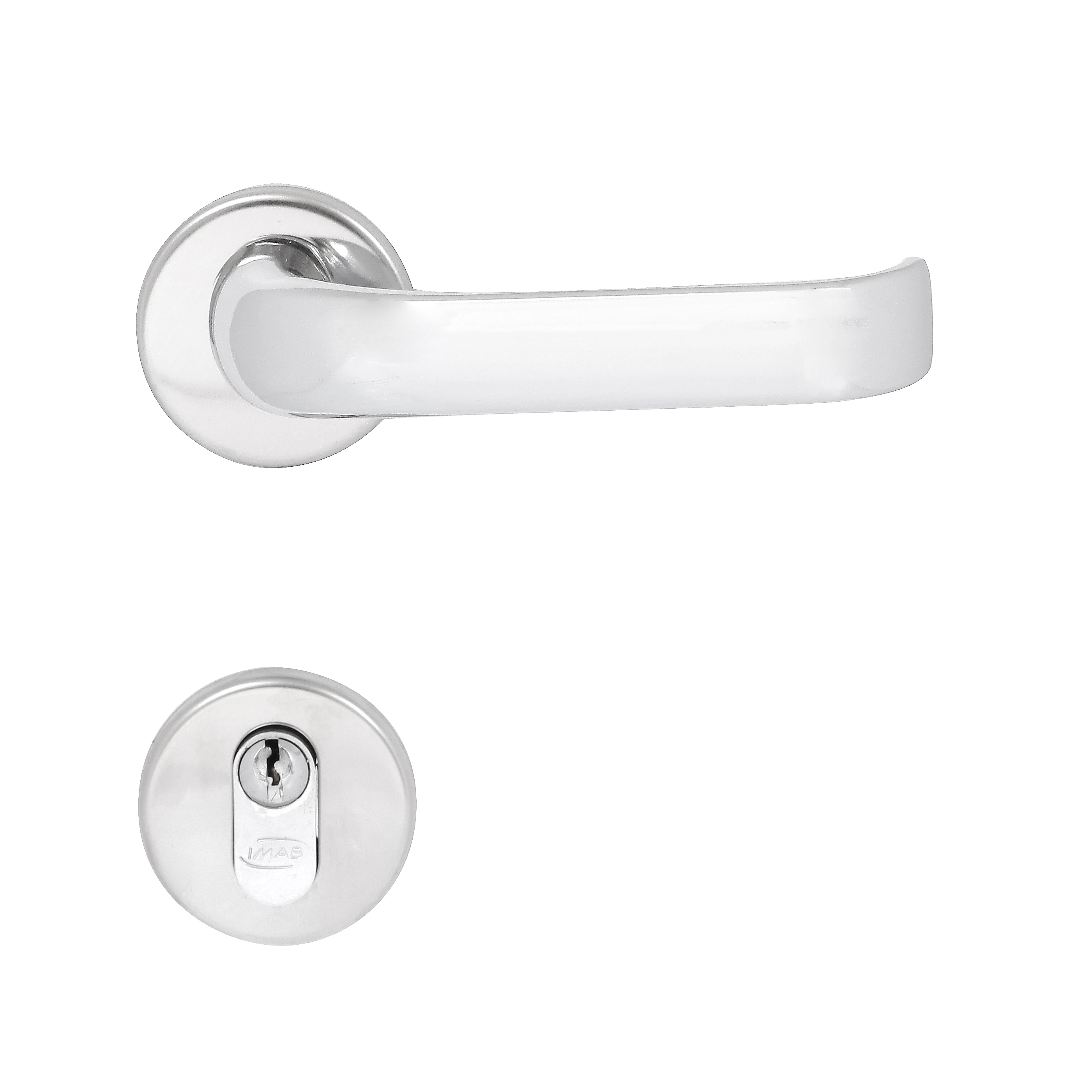 Fechadura Imab para Porta de Entrada Cromado 40mm Chave Simples Duna