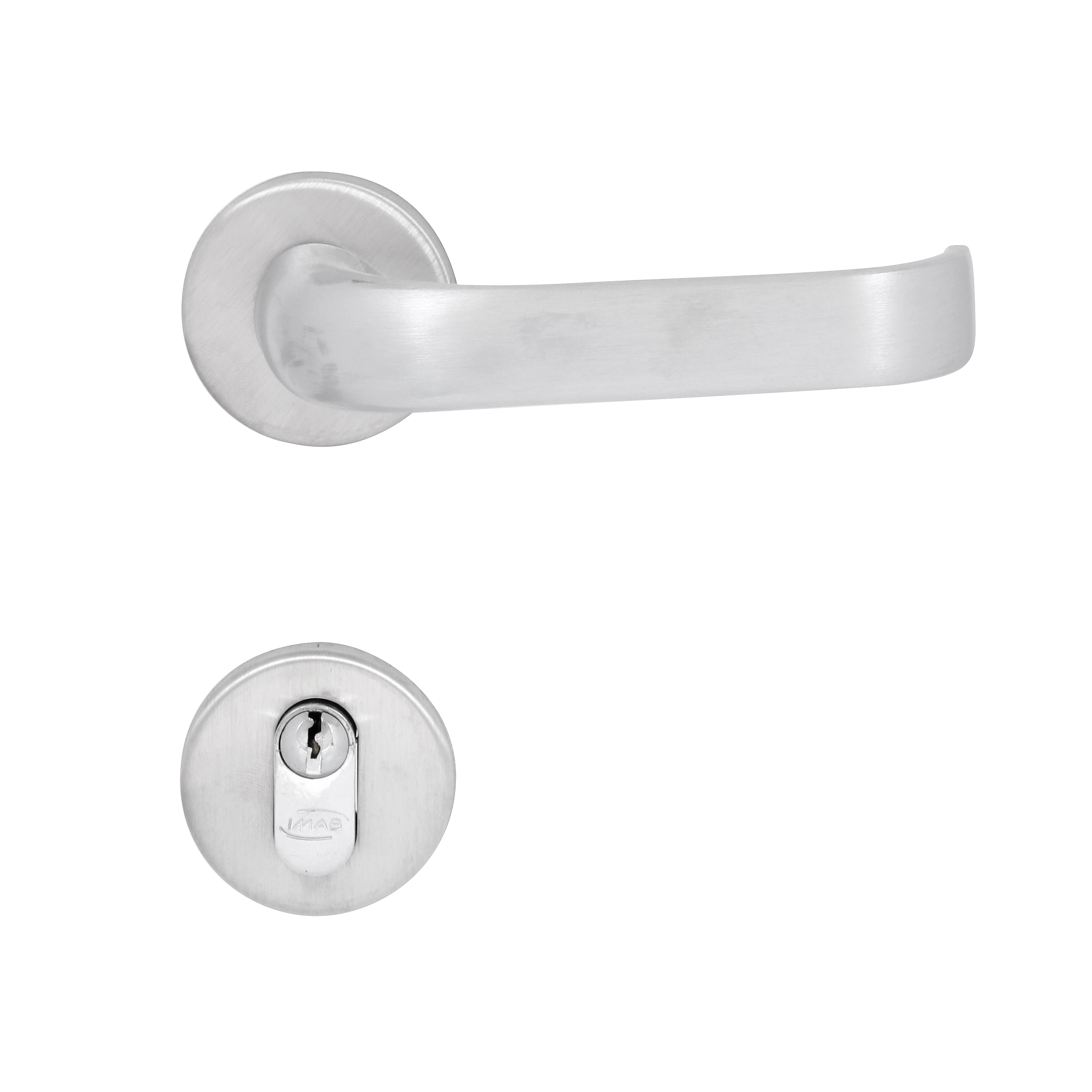 Fechadura para Porta de Entrada Imab Duna Acetinado 40mm Aço Inox Chave Simples