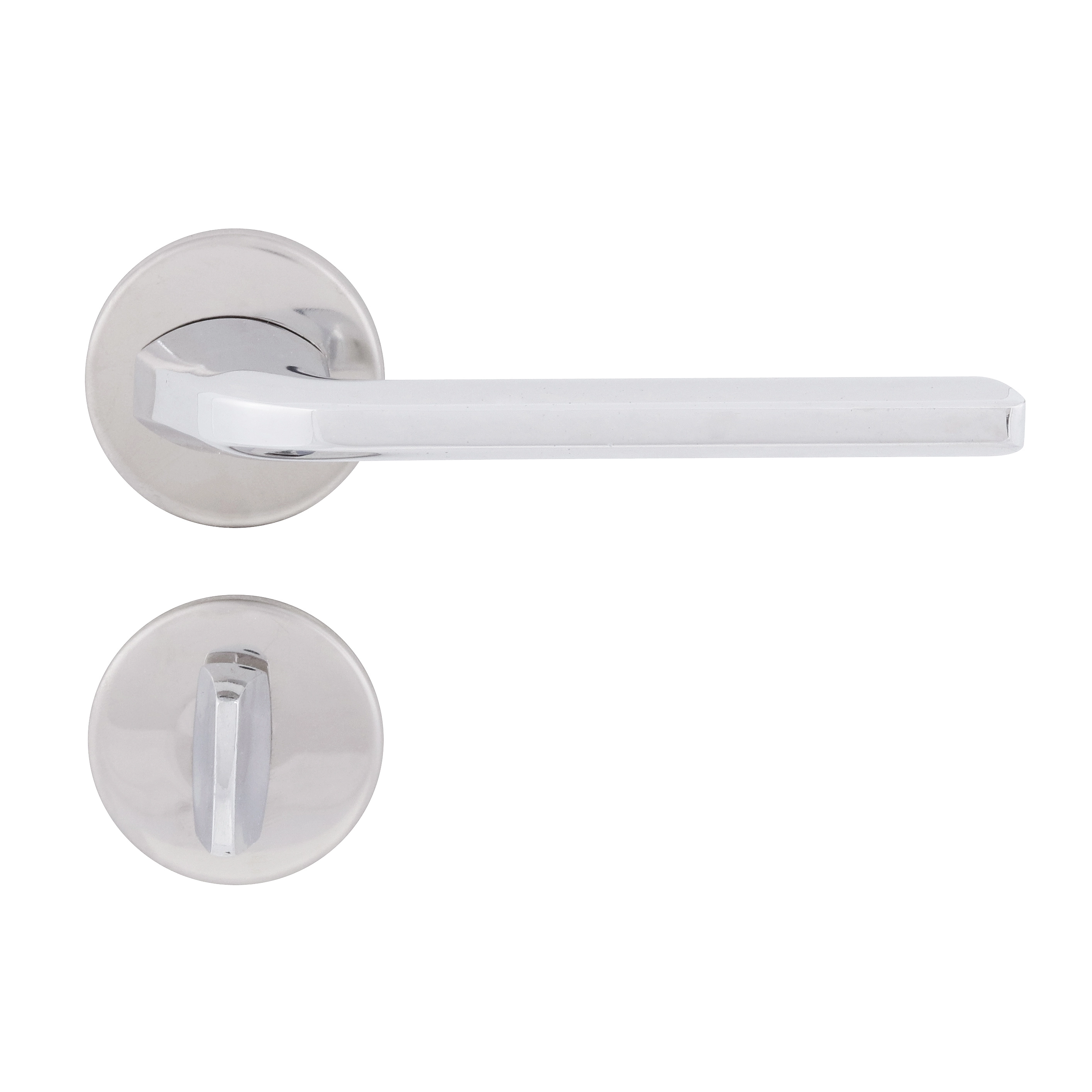 Fechadura para Porta de Banheiro Cromado 40mm Comum com Roseta Flux Imab