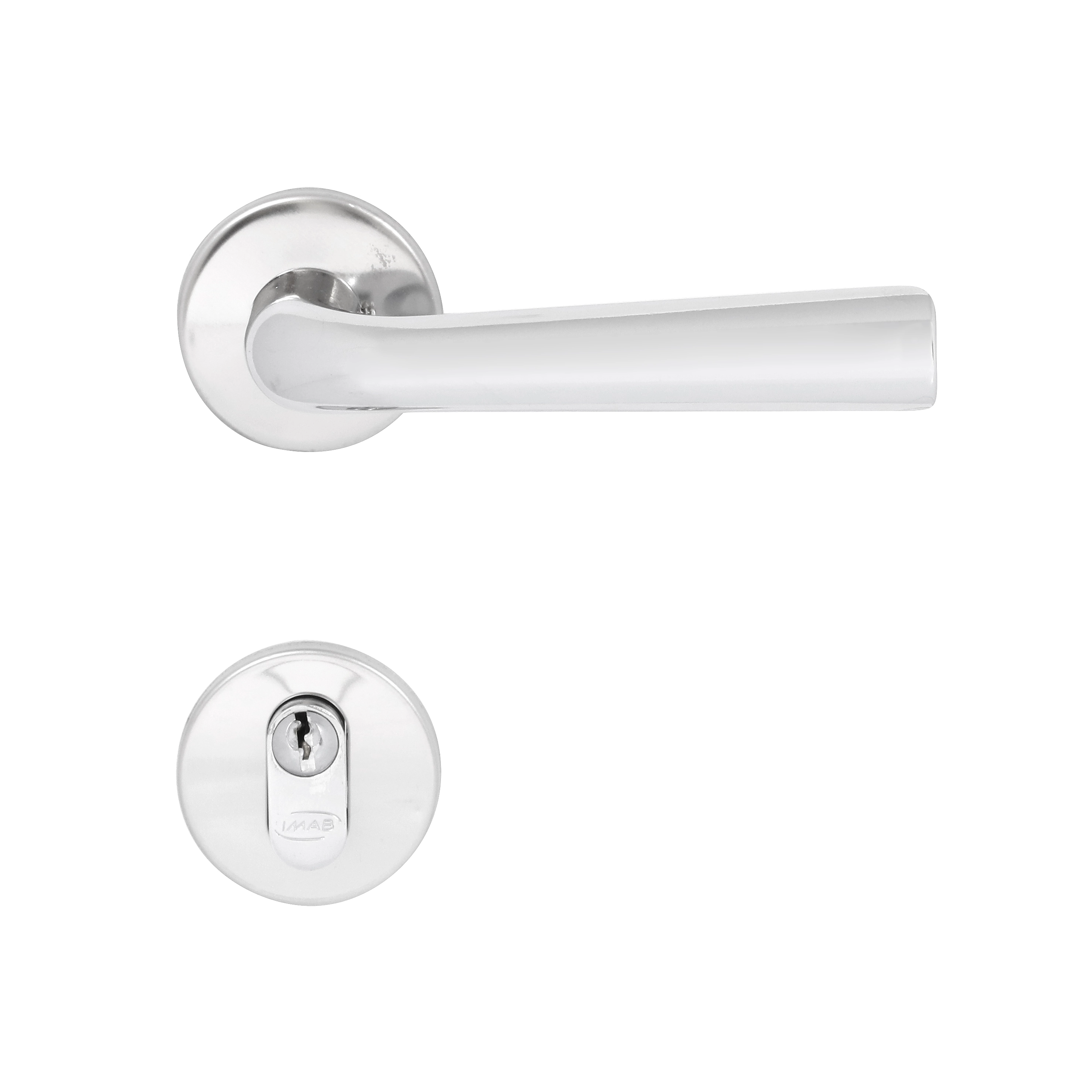 Fechadura Imab para Porta de Entrada Cromado 40mm Chave Simples Tagus