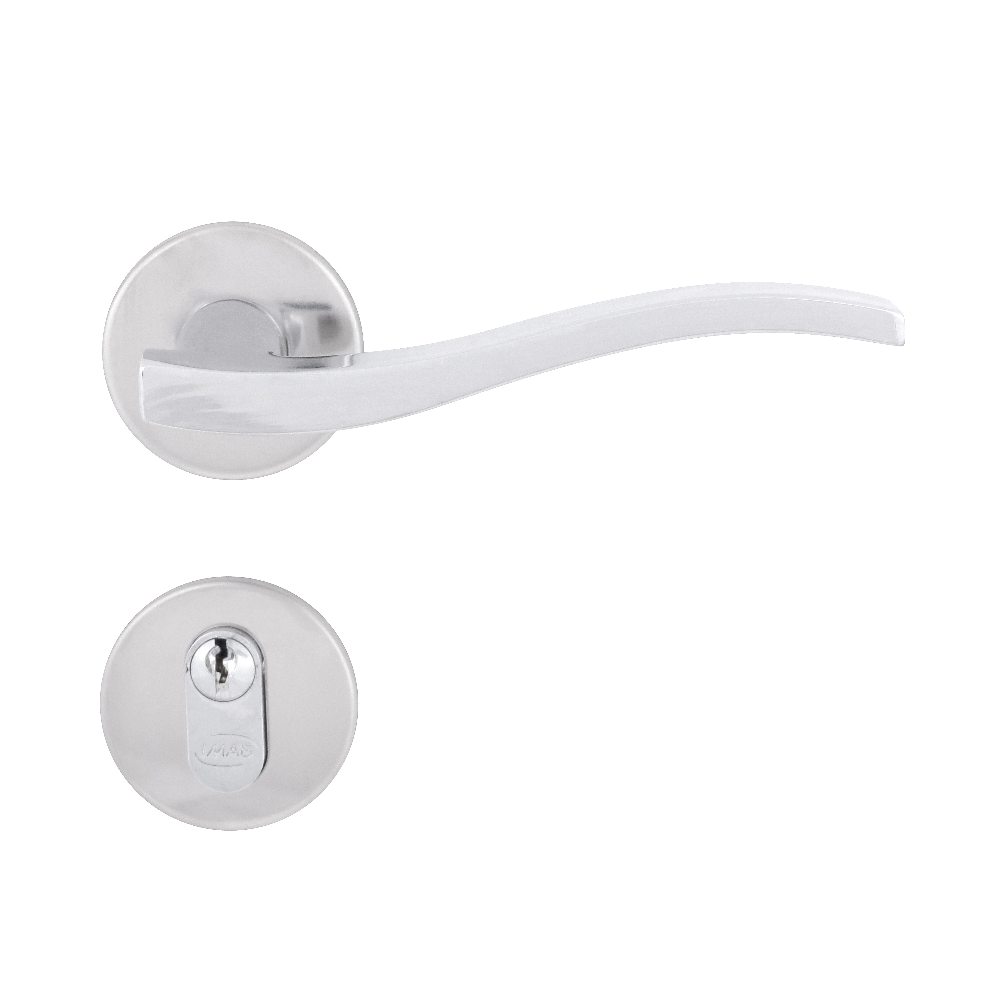 Fechadura para Porta de Entrada Cromado 40mm Comum com Roseta Marea 2 Imab