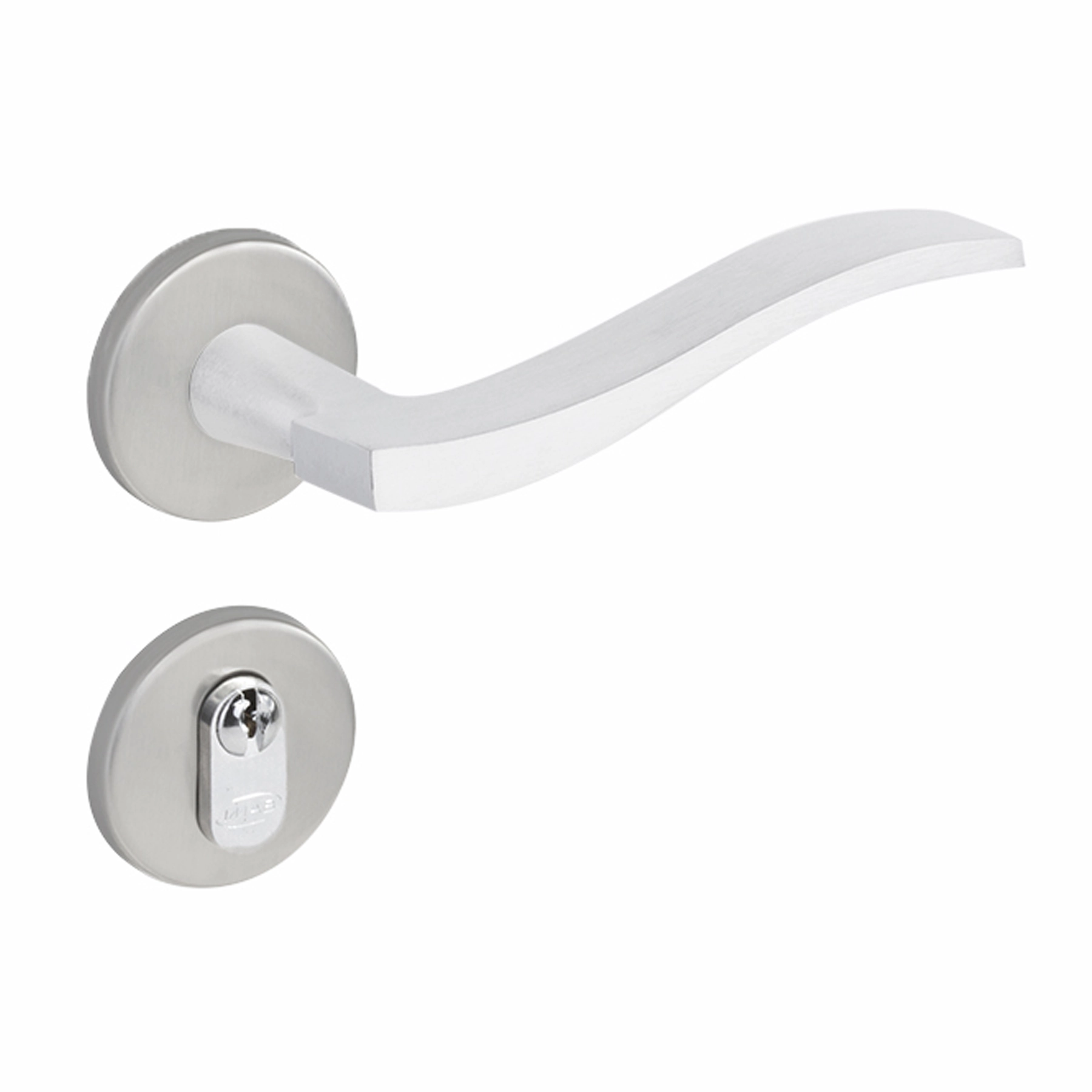 Fechadura Imab para Porta de Entrada Acetinado 40mm Chave Simples Marea 2