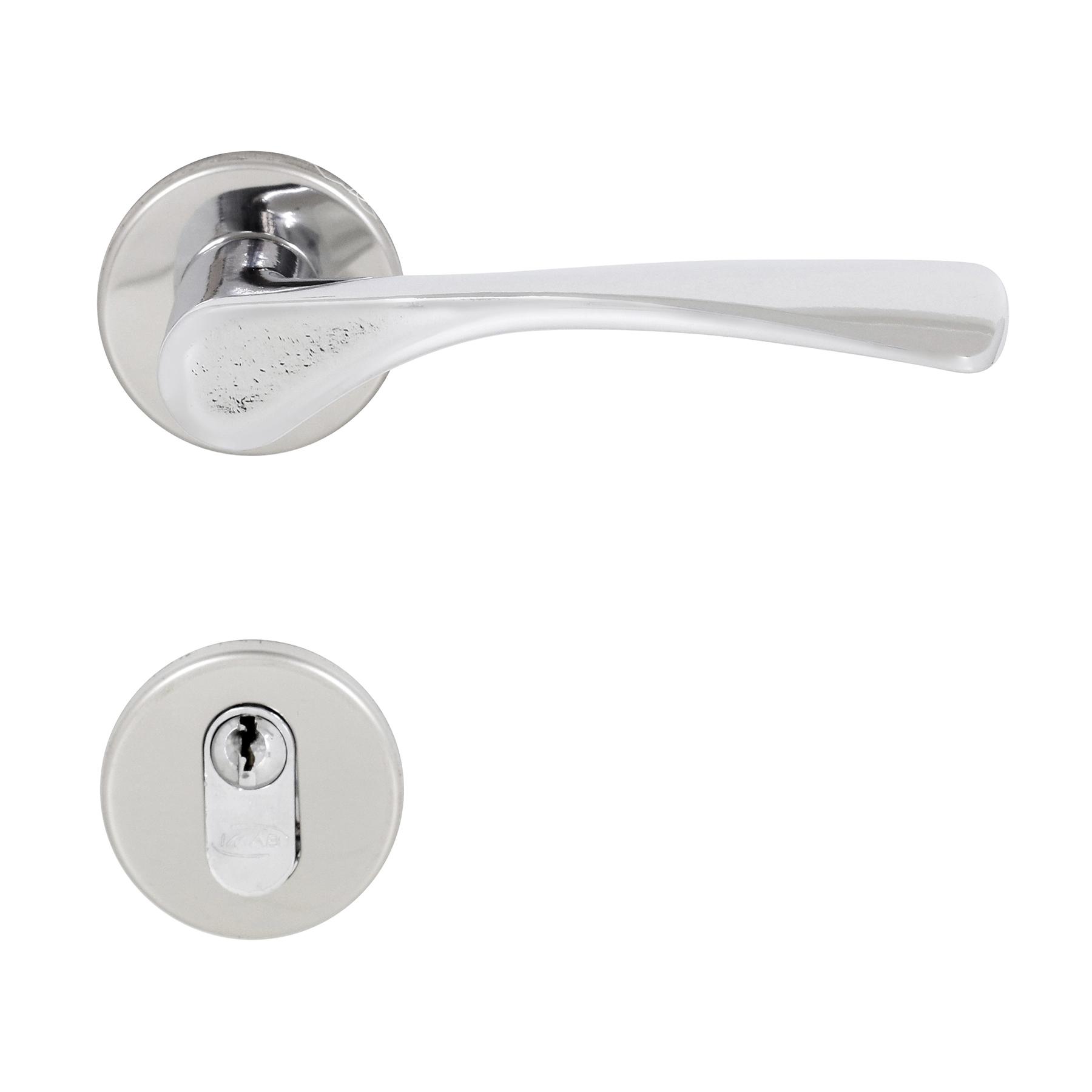Fechadura Imab para Porta de Entrada Cromado 40mm Chave Simples Rigel