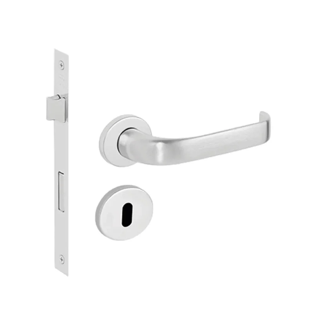 Fechadura Imab Duna 1 Cromo Acetinada Chave Interna Máquina 40mm