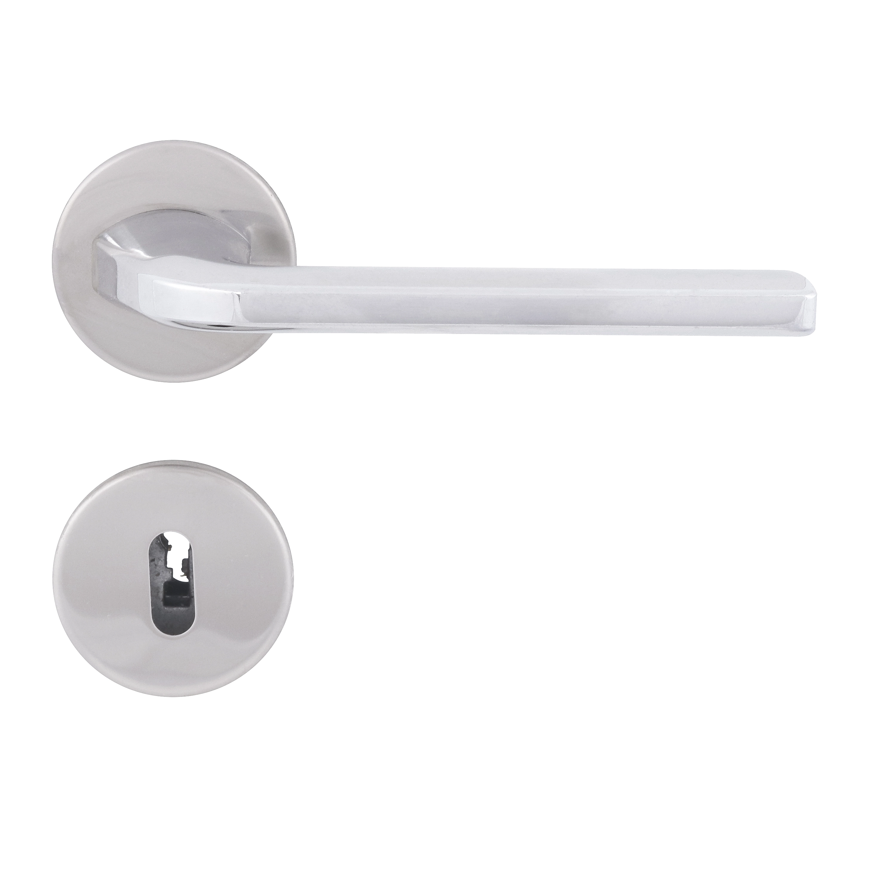 Fechadura para Porta Interna Cromado 40mm Comum com Roseta Flux Imab