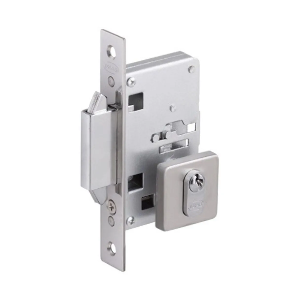 Fechadura Porta De Correr E Abrir Imab Quadrada 2491 Inox Escovado 55mm