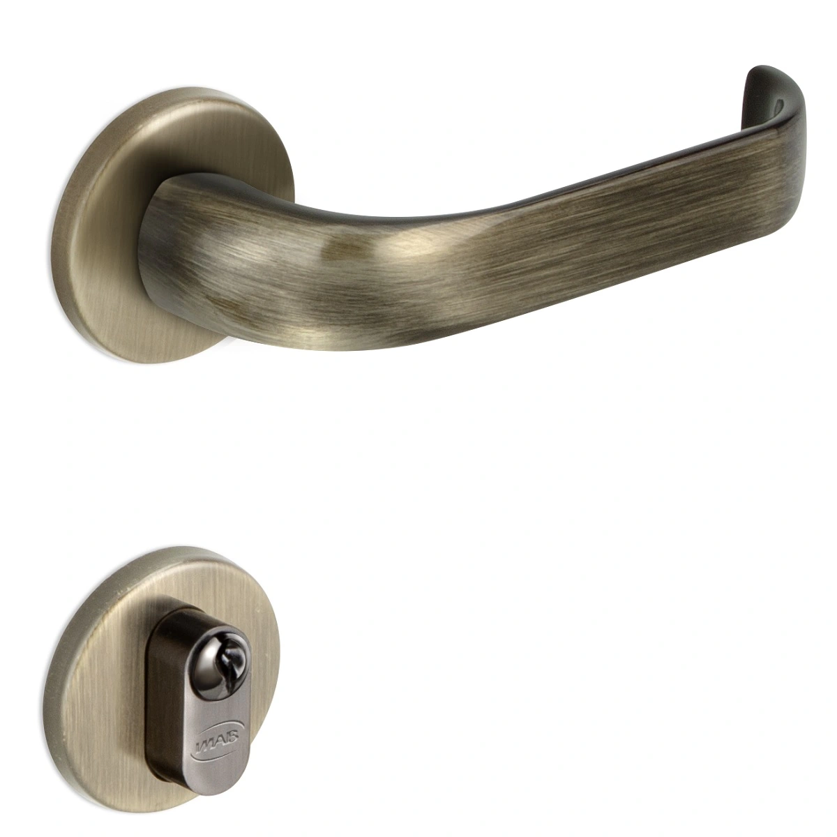 Fechadura Duna Externa 1300-40mm Antique Ouro Velho Imab Cj8769