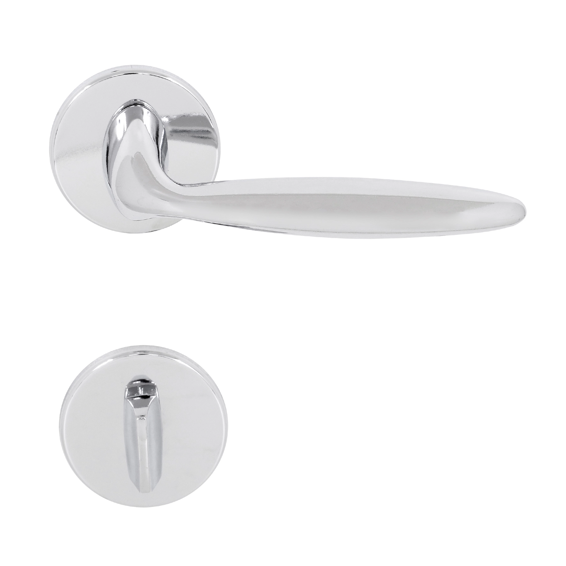 Fechadura para Porta de Banheiro Cromado 55mm Comum com Roseta Uno Imab