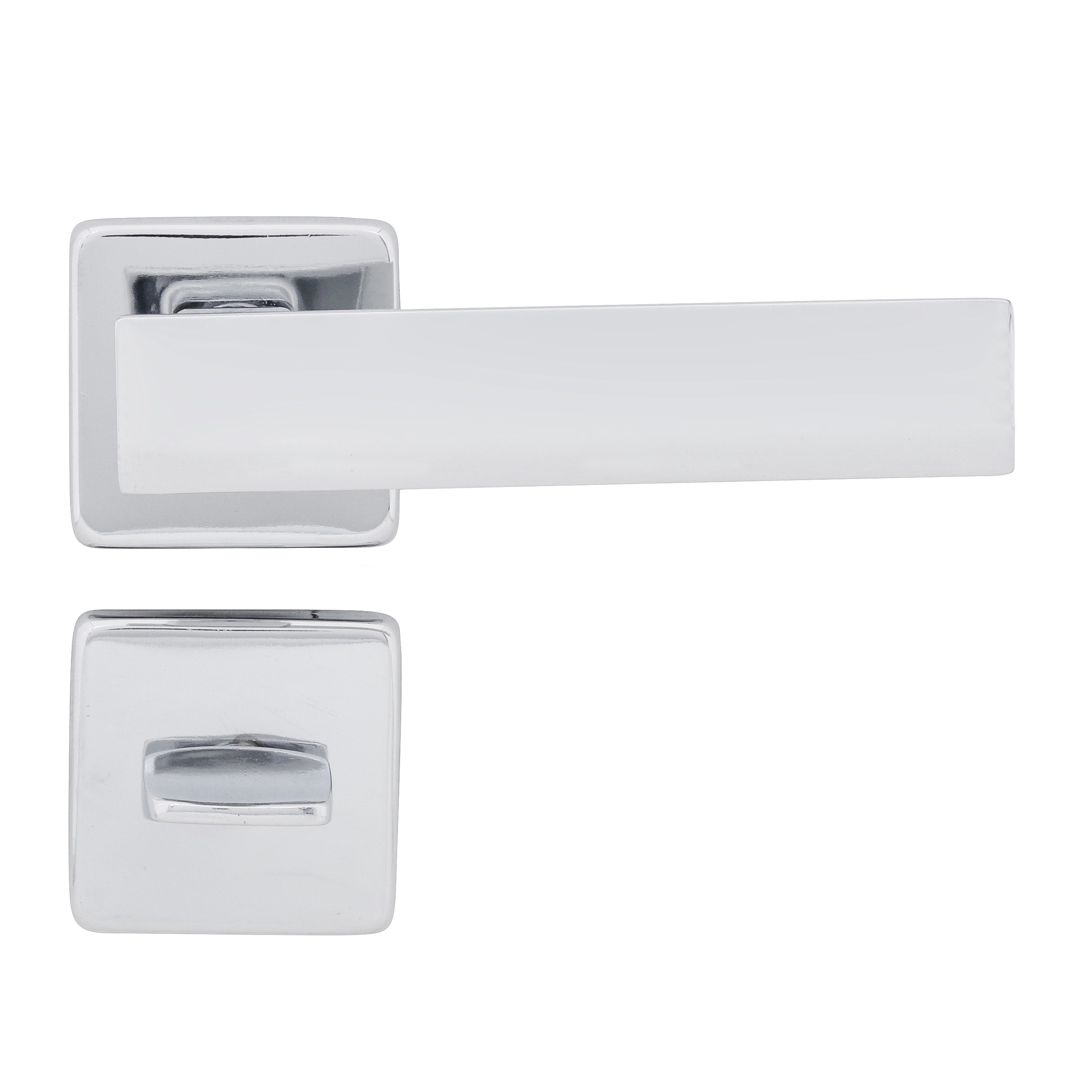 Fechadura para Porta de Banheiro Cromado 55mm Comum com Roseta Metro Light Imab
