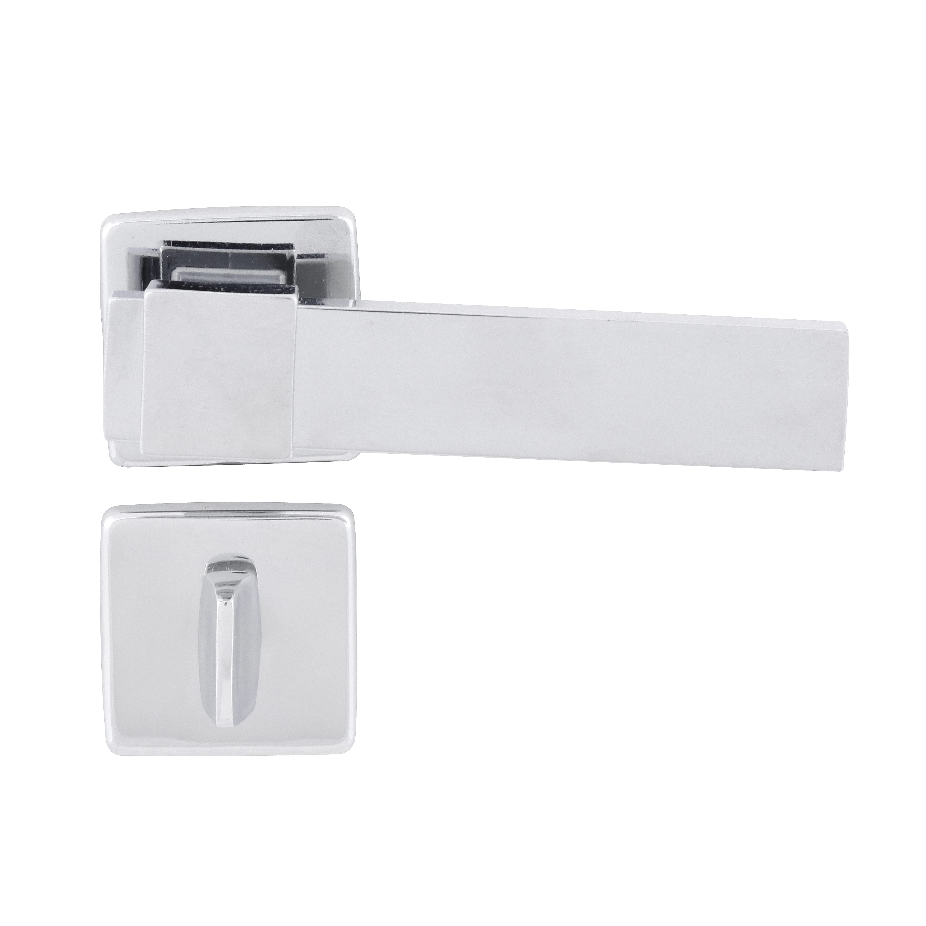 Fechadura com Roseta para Porta do Banheiro Simples 55mm Cromado Bruma Imab