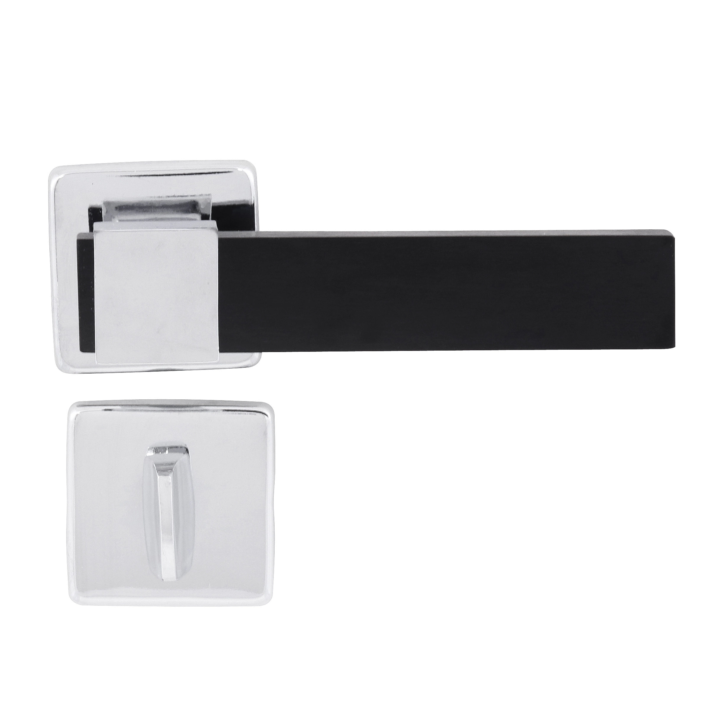 Fechadura com Roseta para Porta do Banheiro Simples 55mm Cromado Bruma Design Imab
