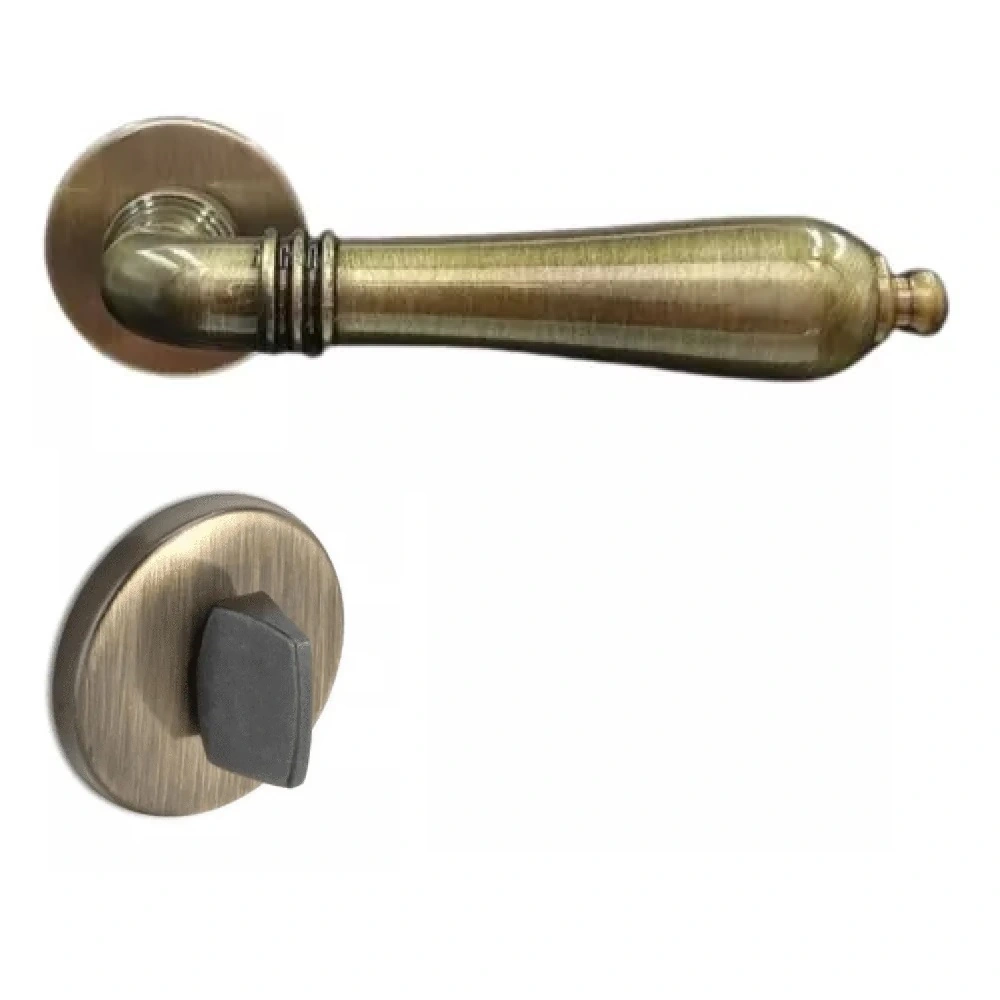 Fechadura Porta Banheiro Wc Lily Imab Antique Ouro Velho Aq Colonial Classica Maquina 55 Mm