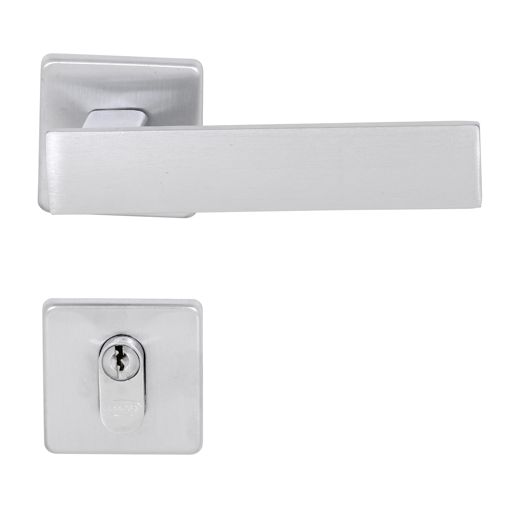 Fechadura para Porta de Entrada Acetinado 55mm Comum com Roseta Metro Light Imab