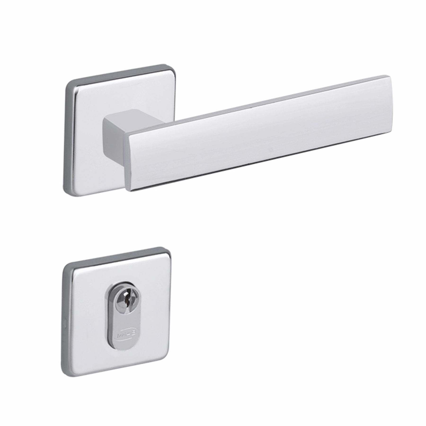 Fechadura para Porta de Entrada Cromado 55mm Comum com Roseta Metro Light Imab