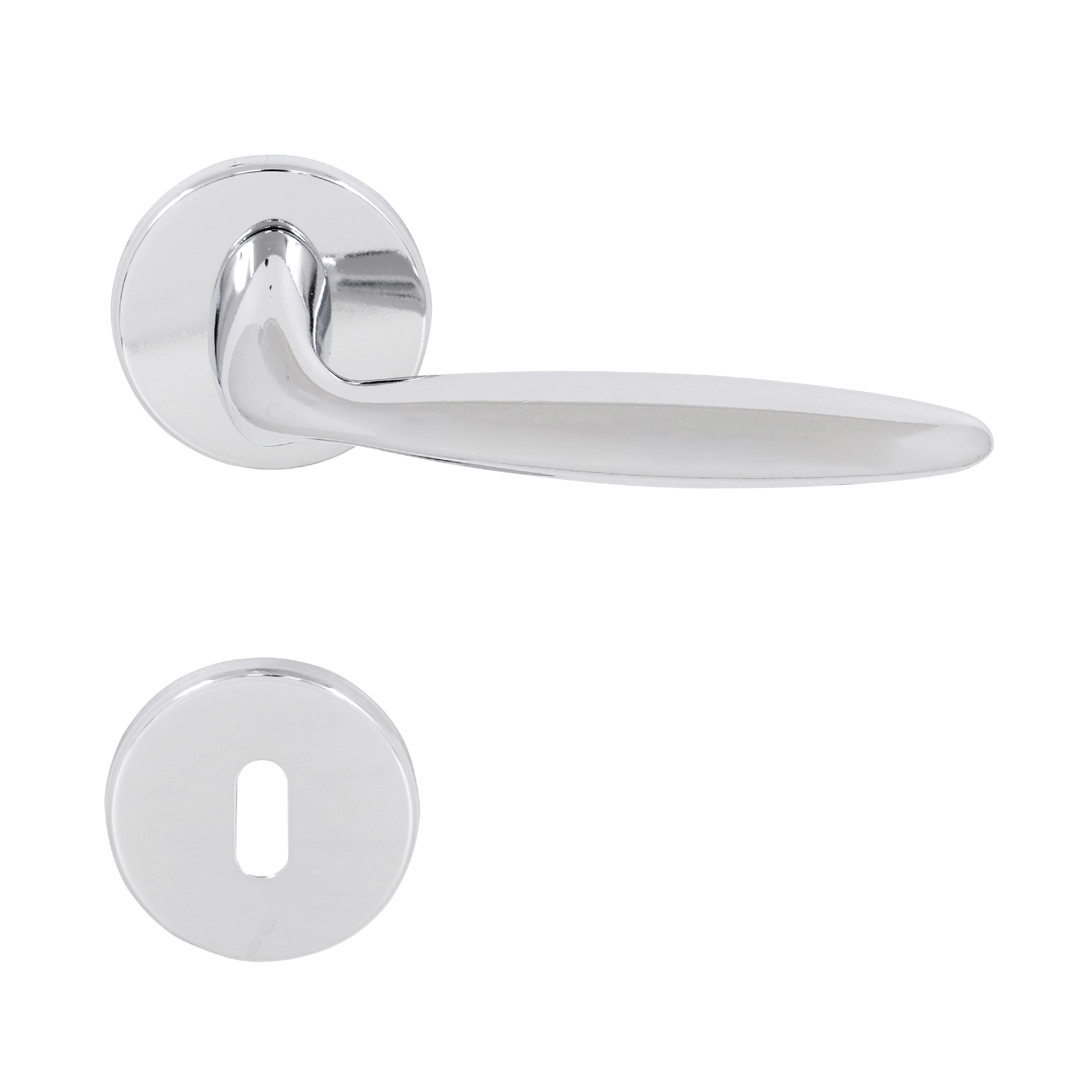 Fechadura para Porta Interna Cromado 55mm Comum com Roseta Uno Imab