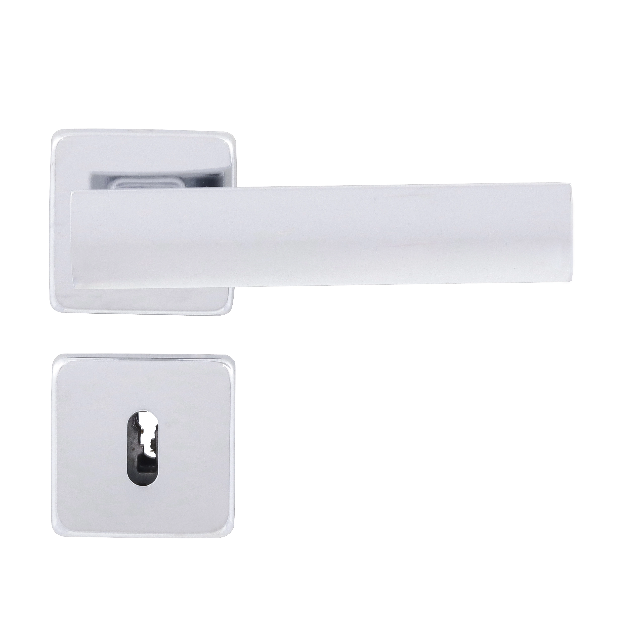 Fechadura para Porta Interna Cromado 55mm Comum com Roseta Metro Light Imab